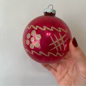 Vintage Shiny Bright Pink Ornament